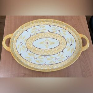 temptations bakeware presentable ovenware old world yellow Tara oval platter
